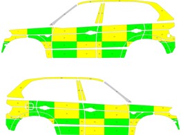 Striping BMW X5 2013-2018 MUG Battenburg Green/Yellow/White  left   right  old model