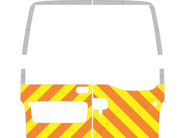 Striping Renault Master 2007 H2 - Half Chevrons  under windows  Orange/Yellow/White 10 cm