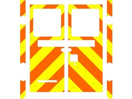 Striping Mercedes Sprinter Kastopbouw Chevrons Oranje/Geel 20 cm