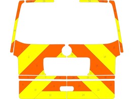 Striping Volkswagen Transporter Chevrons Oranje/Geel 20 cm
