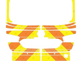 Striping BMW 530d xDrive 2010-2017 MUG Chevrons Yellow/Orange 15 cm old model