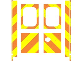 Striping Mercedes Sprinter Box Body Strobel Chevrons Orange/Yellow 20 cm