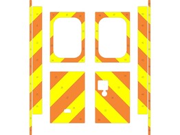 Striping Mercedes Sprinter Box Body Strobel Chevrons Orange/Yellow 20 cm