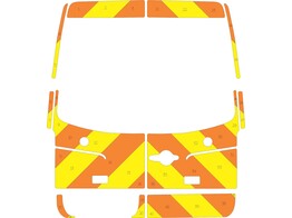 Striping Mercedes Sprinter H2 - Chevrons T11500 Orange/Yellow 20 cm 2 rear doors 270  with windows a