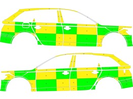 Striping Audi A6 Avant Allroad 2011-2018 MUG Battenburg Green/Yellow/White  left   right 