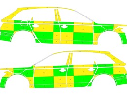 Striping Audi A6 Avant Allroad 2011-2018 MUG Battenburg Green/Yellow/White  left   right 
