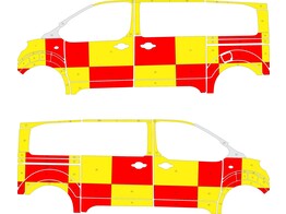 Striping Citroen Jumpy/Peugeot Expert Traffic Officer Battenburg yellow/black/white 2 sliding doors