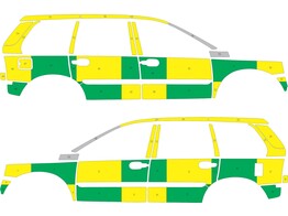 Striping Volvo XC90 2013 - Battenburg T7500 Yellow/Green/White  left   right  - MUG UZA