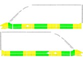 Striping Volkswagen Crafter 2017 L3H3 - Half Battenburg T11500 Grun/Gelb/Wei   links   rechts  1 Sch