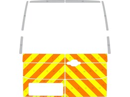 Striping Volkswagen Crafter 2017 H3 - Half Chevrons  under windows  T11500 Orange/Yellow/White 10 cm