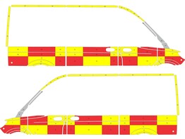 Striping Mercedes Sprinter 2018 L2H2 - Battenburg T11500 Grun / Gelb / Wei  KIT  links   rechts  mit