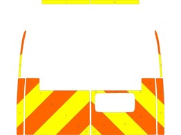 Striping Chevrolet Express 2003- Chevrons Oranje/Geel 20 cm 2 rear doors with windows