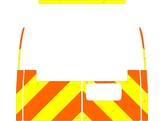 Striping Chevrolet Express 2003- Chevrons Oranje/Geel 20 cm 2 rear doors with windows