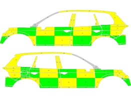 Striping Mercedes Sprinter L2H2 Battenburg Vert/Jaune/Blanc  gauche   droite  2 portes coulissantes