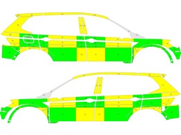 Striping Volkswagen Tiguan Allspace 2018 - Battenburg Grun / Gelb / Wei  KIT  links   rechts  - CH J