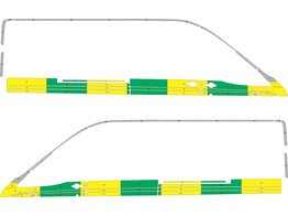 Striping Ford Transit Custom L2H2 Half Battenburg Vert/Jaune/Blanc  gauche   droite 