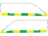 Striping Ford Transit Custom L2H2 Half Battenburg Vert/Jaune/Blanc  gauche   droite 