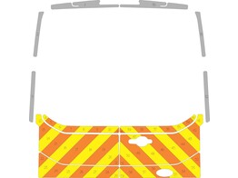 Striping Ford Transit Custom met deuren H3 rear chevrons ORANJE/GEEL/WIT 10 cm Avery prismatic