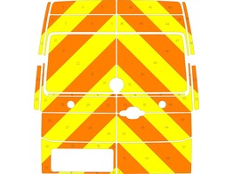 Striping Volkswagen Crafter 2017 H3 - Chevrons Avery Prismatic Orange/Yellow 20 cm 2 Heckturen 270 