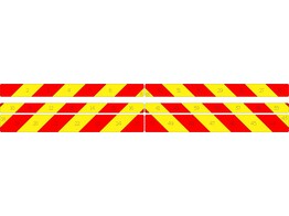 Striping MAN TGE/Volkswagen Crafter 2018- Pickup- Chevrons Rot/Gelb 10cm - Heckklappe 3180 4X4 SB