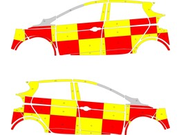 Striping Renault Zoe Battenburg Red/Yellow  links   rechts 