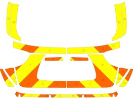 Striping Hyundai IX55 MUG Chevrons Geel Oranje 15 cm