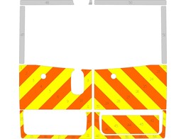 Striping Renault Trafic/Opel Vivaro 2010-2015 H1 - Half Chevrons Avery Prismatic Orange/Yellow/White