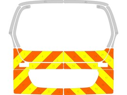 Striping Citroen Berlingo/Peugeot Partner 2008-2018 Chevrons Orange/Yellow/White 10cm tailgate glaze