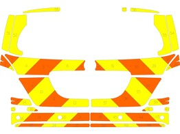 Striping Mercedes R320 CDI 4mat  2006-2009  - Chevrons T11500 Orange/Jaune 15 cm MUG/SMUR