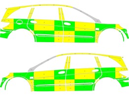 Striping Mercedes R320 CDI 4mat  2006-2009  - Battenburg T11500 Vert/Jaune/Blanc KIT  gauche   droit