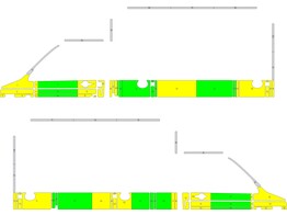 Striping Volkswagen Transporter Kastopbouw Miessen Half Battenburg Groen/Geel/Wit  links   rechts 