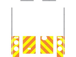 Striping Volkswagen Transporter Box Body Half Chevrons Orange/Yellow/White 10 cm