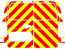 Striping Opel Vivaro 2020 H1 - Chevrons T7500 Red/Yellow 10 cm - Without windows