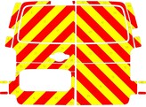 Striping Opel Vivaro 2020 H1 - Chevrons T7500 Red/Yellow 10 cm - Without windows