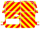 Striping Opel Vivaro 2020 H1 - Chevrons T7500 Red/Yellow 10 cm - Without windows