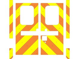 Striping Mercedes Sprinter old model Box Body Chevrons Orange/Yellow 20 cm