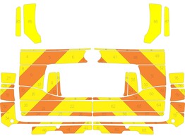 Striping BMW X5 2013-2018 MUG Battenburg Green/Yellow/White  left   right  old model