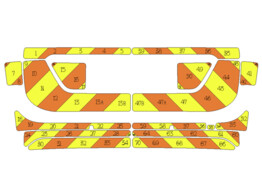 Striping Volvo XC60 2008-2016 Half Chevrons Orange/Gelb/Wei  10 cm