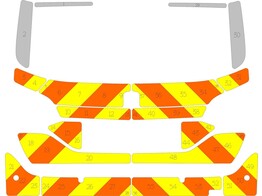 Striping Peugeot 308 SW 2020 Half Chevrons Oranje/Geel/Wit 10 cm