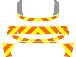 Striping Peugeot 208 Allure 2020 Half Chevrons Oranje/Geel/Wit 10 cm