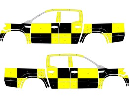 Striping Mercedes-BENZ X-KLASSE  Traffic Officer KIT Avery Prismatic Yellow / Oralite Black  left  