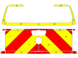Striping Mercedes-BENZ X-KLASSE Rear Chevrons rood/geel 20cm