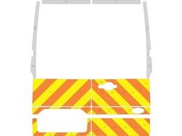 Streifen Ford Transit Custom 2019 H2 - Half Chevrons  unter Fenster  T11500 Orange/Gelb/Wei  10 cm