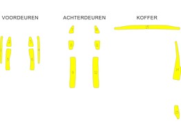 Striping Toyota Landcruiser stroken op maat binnenkant deuren/kofferklep Avery Prismatic T11513 GEEL