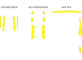 Striping Toyota Landcruiser bandes a l interieur des portes/coffre Avery Prismatic T11513 JAUNE