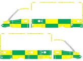 Striping Mercedes Sprinter 2019 Kastopbouw WAS Battenburg Groen/Geel/Wit  links   rechts  Evonik