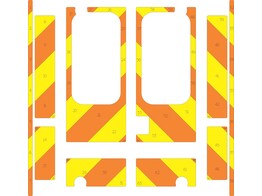 Striping Volkswagen Transporter Kastopbouw Chevrons Oranje/Geel 20 cm Coccinelle