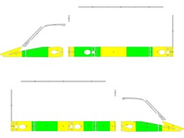 Striping Mercedes Sprinter  Box Body Half Battenburg Yellow/Green/White  left   right 