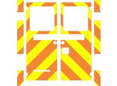 Striping Mercedes Sprinter Kastopbouw Chevrons Oranje/Geel 20 cm Zone Oost