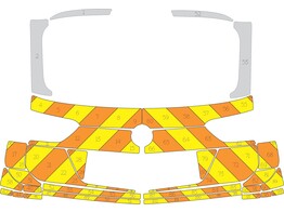 Striping VW Tiguan Allspace Half Chevrons Oranje/Geel/Wit 10 cm